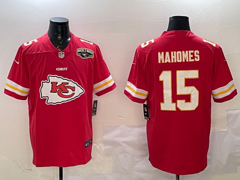 Men Kansas City Chiefs #15 Mahomes Red Nike Team Logo 2025 NFL Jersey style 6